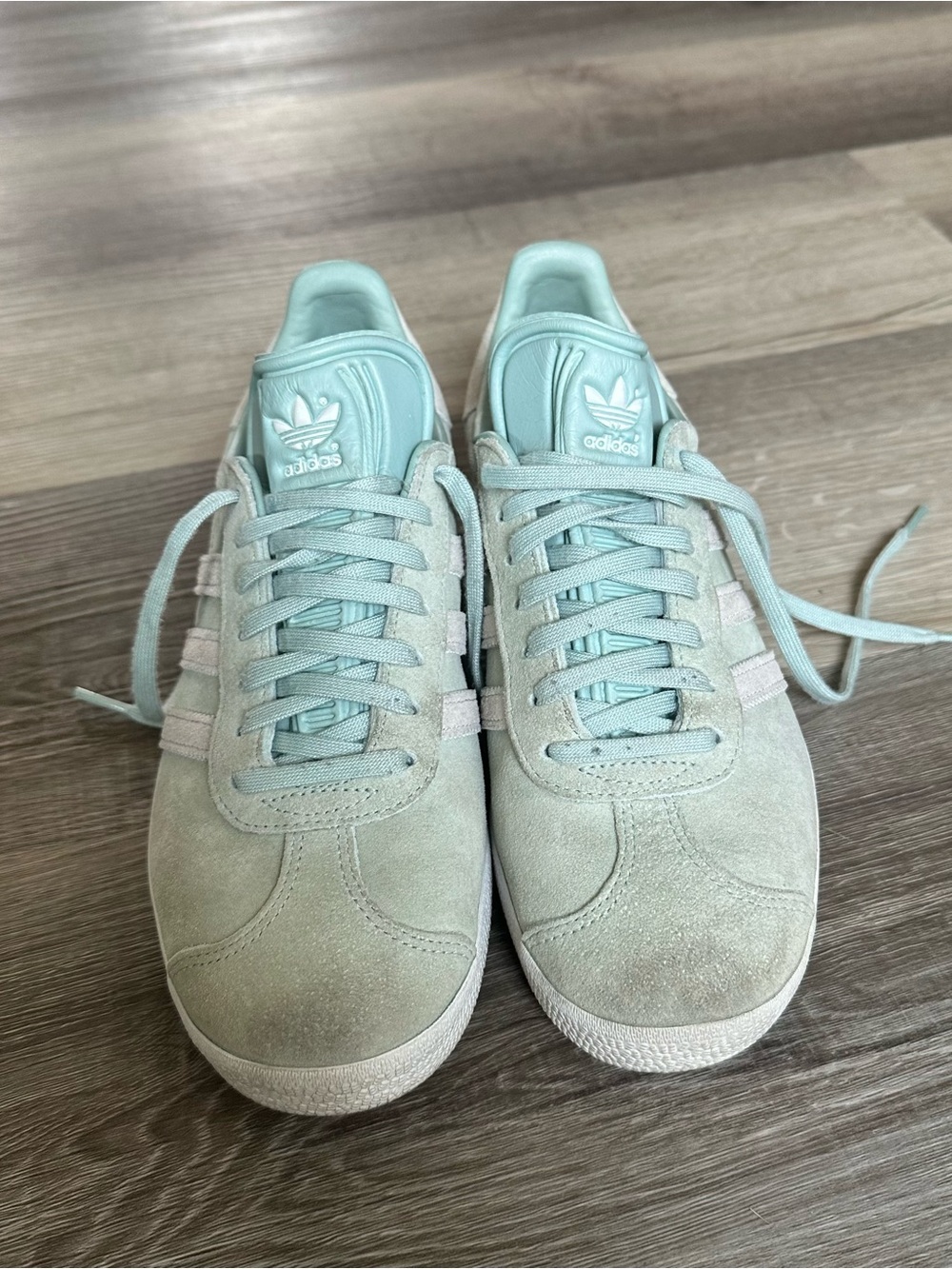 Adidas Gazelle Sneakers, Mint Green Suede, 7.5 - Picture 2 of 7